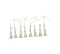 Holibanna Ornements de Perles à Pompon en Décoration Murale Corde en Coton Naturel Pendentif Accessoires de Décoration pour Maison pour Noël et Thanksgiving Lot de 8