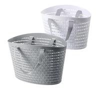 Holibanna Panier De Buanderie En Plastique Creux 2 Pièces Portable Organisateur De Vêtements Pour Salle De Bain Et Rangement Poignées