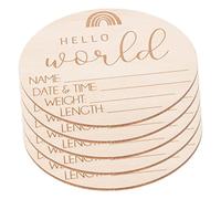 Holibanna Panneaux en Bois Annonce Naissance Bébé Mixte 5 Pcs Couleur Arc-en-ciel Accessoire Photo Chambre Garçon et Filles Prénom Bébé Présent Shower -né