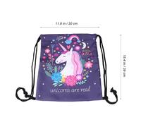 Holibanna Paquet à Dos à Cordon en Polyester Imprimé Licorne 3d | Pochette de Rangement pour Voyage et Shopping, Cordon Robuste, pour Cosmétiques et Petits Objets
