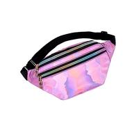 Holibanna Paquet Banane Multifonctionnel Laser Rose, Paquet de Poitrine Léger en Tissu Résistant, pour Femme Voyageuse, Extérieur Urbain et Randonnée, Format Compact Sécurisé