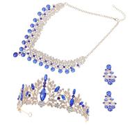 Holibanna Parure Bijoux Mariage Femme Couronne Princesse avec Collier et Boucles D'oreilles Cristaux Brillants pour Mariée Élégante