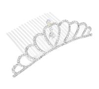 Holibanna Peigne à cheveux strass accessoire cheveux couronne pour petite fille peigne à x couronne pour fille diadèmes de diadèmes pour alliage Silver
