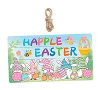 Holibanna Peinture sur Bois De Pâques Panneau De Porte Nain Décoration De La Salle des Enfants Pendaison Mur pour Plaque De Porte Suspendue Vie Décorations Panneau Suspendu De Porte De GNOME