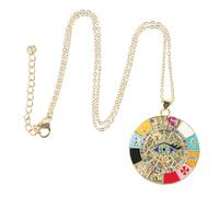 Holibanna pendentif oeil bleu décoration collier décoratif mauvais œil bijoux mauvais oeil collier pendentif mauvais œil collier bijoux colliers mauvais œil collier oeil pour femme cuivre