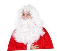 Holibanna Perruque Blanche Longue Et Bouclée Avec Barbe De Père Noël Accessoire De Déguisement Pour Fête Et Cosplay Costume Professionnel Sécurisé Et Élégant