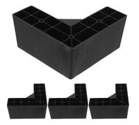 Holibanna Pieds De Canapé en Plastique, Pieds De Support Noirs en Forme De L, 4 Pièces, pour Couches Et Cabinets, Fournissent Une Bonne Stabilité