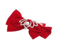 Holibanna Pince à Bec De Canard Ruban Strass Pinces à Cheveux Alligator Cloche Épingle à Cheveux Agrafe Arc Décor De Mariée Cerceaux Dentelle Pince Cheveux Rouge Velours