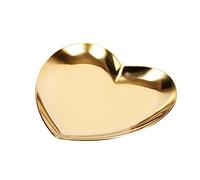 Holibanna Plateau à Bijoux En Métal Doré De Cœur, Organisateur Élégant Pour Femmes, Rangement Accessoires Et Bagues, Décor Intérieur Romantique, Taille Moyenne