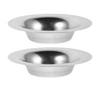 Holibanna Plateau à Cire Rond en Acier Inoxydable Argenté 2 Pcs Accessoire Décoratif Raffiné Plateau Chauffant Polyvalent pour Bougie et Huile Essentielle pour Aromathérapie
