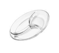 Holibanna Plateau à Dessert en Verre Trempé Transparent, Assiette à Collations Multi-grilles Petite Taille, Vaisselle Cuisine Compartimentée pour Fruits et Snacks, Maison et Restauration