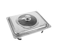 Holibanna Plateau de Buffet Acier Inoxydable avec Couvercle Plateau de Service Robuste pour Restauration pour Buffet Professionnel et Restauration Collective