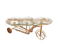 Holibanna Plateau de Service Verre Design Européen Assiette Décorative pour Fruits Desserts et Collations pour Apéritifs et Goûters