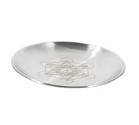 Holibanna Plateau Décoratif Acier Inoxydable pour Bougies Plateau Rond De Rituel avec Motif Pentagramme pour Cérémonies Tarot Et Altar