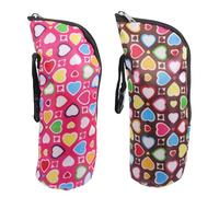 Holibanna Poche Isotherme pour Biberons Bébé 2pcs en Polyester Fermeture Éclair et Attache Poignet, pour Transport Lait Maternel en Extérieur