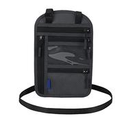 Holibanna Pochette pour Passeport de Voyage Multifonction Grise Foncée en Tissu Protection RFID, Portefeuille Tour de Cou Unisexe pour Voyage d'affaires et Tourisme, Format Compact