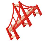 Holibanna Pont de Train en Bois Rouge, Facile à Entretenir Assemblage Flexible, Support de Pont pour Scène Ferroviaire Amusante et Éducative