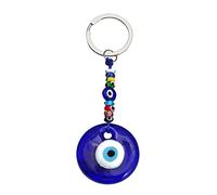 Holibanna Porte-Clé Œil Turc Bleu Accessoire Suspendu Ornement Porte-Clés Protection Mauvais Œil Pendentif Décoration Voiture Sac 1.6 Pouces