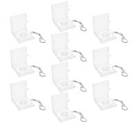 Holibanna Porte-Clés Boîtier Dvd Mini CD en Acrylique Transparent, Lot de 10 Puce Nfc et Mousqueton, Accessoires Compacts pour Porte-Clés Paquet à Dos et Organisateurs
