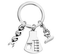 Holibanna Porte-CléS Chimie Biologie Professeur Pendentif Microscope Adn DéCoration Scientifique Porte-Clef Physique Chimie Accessoire CréAtif Et Accrocheur