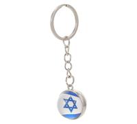Holibanna Porte-clés Drapeau Israël Double Face Verre et Métal Globe Décoratif Compact et Léger Accessoire Créatif pour Sac et Trousseau Cadeau Souvenir Nationaliste