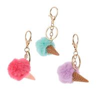 Holibanna Porte-clés En Peluche De Glace Lot De 3 Accessoire De Mode Pour Paquet Et Clés Pendentif Adorable Et Créatif