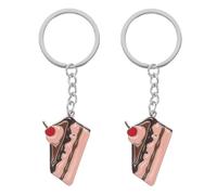 Holibanna Porte-clés gâteau mignon 2pcs en alliage réaliste et compact, breloque pour sac à main féminin, accessoires pour voiture et cadeaux de fête d'anniversaire