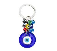 Holibanna Porte-Clés Turc Œil Du Diable Bleu Ornement Suspendu Accessoire Clé Chaîne Décoration Intérieure Voiture 3.4X1.2X0.3 Pouces