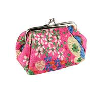 Holibanna Porte-Monnaie pour Filles Makeup Bag Cosmetic Bag Make up Bag Trousse Makeup Handbags for Women Porte-Monnaie à Fleurs Porte Monnaie Fleur Bourse Portefeuille à Main brodé Rosy