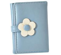 Holibanna Portefeuille Décoratif en PU Bleu, Porte-Monnaie Compact Trois Plis, pour Filles Étudiantes, Paquet Pratique pour Cartes et Billets, Usage Scolaire et Quotidien