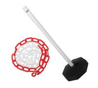 Holibanna Poteau de Barrière en Plastique Blanc Rempli D’eau avec Chaîne Rouge et Blanche 1 M - Borne de Sécurité Industrielle Stable et Résistante aux Intempéries pour Délimitation