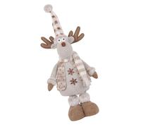 Holibanna Poupée de Noël Extensible en Peluche à Tête de Cerf avec Bonnet Effilé, Décoration de Table Festive, Accessoire de Vitrine pour Scène de Noël, Ornement de Fête Hivernale
