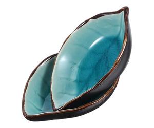 Holibanna Repose-cuillère en Céramique 2 Pcs Forme Feuille, Accessoire la Cuisine pour Organiser Ustensiles Comptoir et Plan de Travail, Style Moderne Ferme