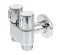 Holibanna Robinet D'eau Double Commande en Cuivre pour Salle de Bain Cuisine, Design Simple Surface Lisse, Usage Solide et Adapté pour Machine à Laver
