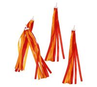 Holibanna Rubans Décoratifs pour Guidon de Vélo et Trottinette Garçon et Filles, 2 Paires Polyester 25 Cm, Rouge et Orange, Banderoles de Vélo pour Filles, Accessoires Colorés pour Balades