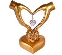 Holibanna Sculpture De Cœur Résine Dorée Décoration Romantique Pour Mariage Anniversaire Saint-valentin Et Domicile Pour Couple Amoureux Et