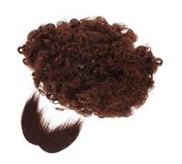 Holibanna Set Déguisement Afro Perruque et Fausse Moustache Marron pour Fête Accessoire Costume Pirate Réutilisable Confortable et Facile à Porter Halloween et Soirées à Thème