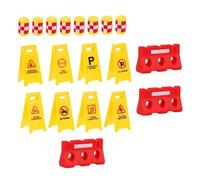 Holibanna Set Jouets Éducatifs de Signalisation Routière pour Garçon Fille de Panneaux de Circulation et Obstacles de Sécurité Colorés pour Apprentissage Préscolaire