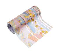 Holibanna Set Rubans Adhésifs Décoratifs Papier avec Motifs Variés pour Journal et Scrapbooking Tapes Washi Doré