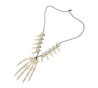 Holibanna Skull Pendant Necklace Vintage Gothic Skeleton Hand Charm Lightweight Plastic Halloween Spooky Jewelry For Men Women Day Of The Dead Costume Accessory
