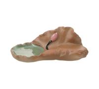 Holibanna Soucoupe pour Plante de Feuille de Lotus, Bac Céramique | Stable, Ne Se Déforme Pas, pour Mini Pots et Jardinières, Usage Intérieur Extérieur