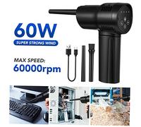 Holibanna souffleur à Turbine dépoussiéreur électrique sans Fil Pouvez Mannequin d'ordinateur Nettoyeur Ventilateur Sec purificateur d'air comprimé à poussière amas Abdos Black