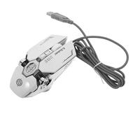 Holibanna Souris De Jeu RGB Lumineuse Programmable 7 Boutons USB pour Pc Et Ordinateur Portable Ergonomique Haute Performance Éclairage Multicolore Bureau Gamer Professionnel Silver Blanc