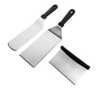 Holibanna Spatules En Acier Inoxydable 3 Pièces Manche Plastique Résistant, Spatule à Steak Flexible, Pelle à Friture Multifonction, Ustensiles Cuisine Pour Restaurants, Usage Barbecue Et Cuisson
