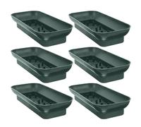 Holibanna Stabilisateur de Composition Floral, Bol à Fleurs Rectangulaire en Plastique Vert, 6 Pcs, avec Aiguilles Solides, pour Compositions de Fleurs, Églises et Fêtes
