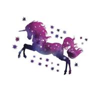 Holibanna Sticker Mural Étoiles et Licorne Autocollant PVC Décoration Murale Chambre Garçon et Filles Fond d'Écran Unique Autocollant Décoratif pour Salon Facile à Appliquer sans