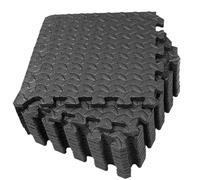 Holibanna Tapis de Sol de Gym en Mousse Eva Épaisse 8 Pièces Motif Feuille Noir Antidérapant Coussiné pour Salle de Danse et Fitness Soulage Fatigue
