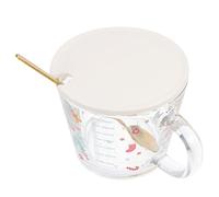 Holibanna Tasse de Déjeuner Verre à Thème Noël avec Motif Biscuit Capacité avec Graduation pour Déjeuner Café Lait Thé Cadeau Créatif pour
