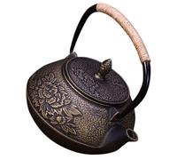 Holibanna Théière en Fonte 900Ml sans Revêtement Motif Pivoine Bouilloire à Thé Décorative pour Maison Salon de Thé et Bureau Accessoire Traditionnel Chinois pour Infusion