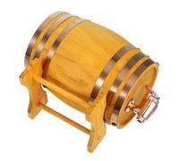 Holibanna Tonneau à Vin en Bois Massif 1l 6 Cerclages Chêne Naturel Distributeur Robinet Support pour Bar Domestique Stockage et Vieillissement du Vin